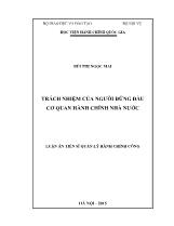 Luận án Trách nhiệm của người đứng đầu cơ quan hành chính nhà nước