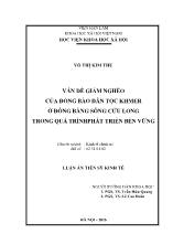 Luận án Vấn đề giảm nghèo của đồng bào dân tộc Khmer ở đồng bằng sông Cửu Long trong quá trình phát triển bền vững