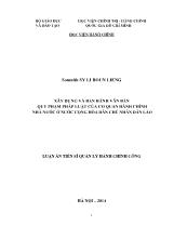 Luận án Xây dựng và ban hành văn bản quy phạm pháp luật của cơ quan hành chính nhà nước ở nước Cộng hòa dân chủ nhân dân Lào