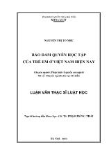 Luận văn Bảo đảm quyền học tập của trẻ em ở Việt Nam hiện nay