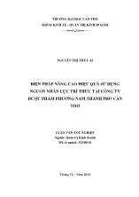 Luận văn Biện pháp nâng cao hiệu quả sử dụng nguồn nhân lực trí thức tại công ty dược phẩm Phương Nam Cần Thơ