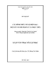 Luận văn Các hình thức nô lệ hiện đại - Một số vấn đề pháp lý và thực tiễn