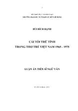 Luận văn Cái tôi trữ tình trong thơ trẻ Việt Nam 1965 - 1975