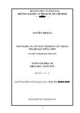 Luận văn Ngữ nghĩa của từ ngữ chỉ động vật trong thành ngữ Tiếng Việt (so sánh với thành ngữ Tiếng Anh)