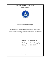 Luận văn Phát triển sản xuất nông nghiệp ứng dụng công nghệ cao tại thành phố Buôn Ma Thuột