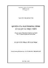 Luận văn Quyền của người đồng tính: lý luận và thực tiễn