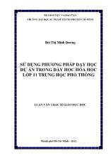 Luận văn Sử dụng phương pháp dạy học dự án trong dạy học Hóa học lớp 11 trung học phổ thông