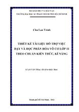 Luận văn Thiết kế tài liệu hỗ trợ việc dạy và học phần hóa vô cơ lớp 11 theo chuẩn kiến thức, kĩ năng