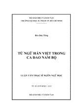 Luận văn Từ ngữ hán việt trong ca dao Nam Bộ