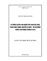 Luận văn Tư tưởng quyền con người của Phan Bội Châu, Phan Châu Trinh, Nguyễn Ái Quốc - Hồ Chí Minh trước cách mạng tháng 8/1945