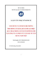 Luận văn Xây dựng và áp dụng hệ thống thẻ điểm cân bằng để đánh giá hiệu quả hoạt động sản xuất kinh doanh tại công ty cổ phần tư vấn đầu tư xây dựng Nam Việt