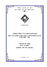 Tiểu luận Ảnh hưởng của xâm nhập mặn đến an ninh lương thực tỉnh Kiên Giang năm 2014 – 2015