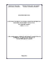 Tóm tắt Luận án A study on the impact of foreign direct investment on economic development of Lao P.D.R