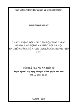 Tóm tắt Luận án Chất lượng đội ngũ cán bộ, công chức ngành lao động và phúc lợi xã hội Cộng hòa dân chủ nhân dân Lào giai đoạn hiện nay