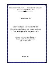 Tóm tắt Luận án Chuyển dịch cơ cấu kinh tế vùng ven biển bắc bộ theo hướng công nghiệp hóa, hiện đại hóa