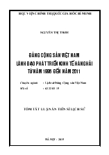 Tóm tắt Luận án Đảng cộng sản Việt Nam lãnh đạo phát triển kinh tế hàng hải từ năm 1996 đến năm 2011