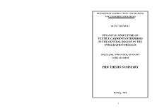 Tóm tắt Luận án Financial structure of textile garment enterprises in the central region in the integration process