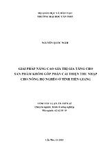 Tóm tắt Luận án Giải pháp nâng cao giá trị gia tăng cho sản phẩm khóm góp phần cải thiện thu nhập cho nông hộ nghèo ở tỉnh Tiền Giang