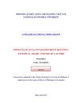 Tóm tắt Luận án Impacts of afta on government revenue, external trade and FDI of Lao PDR