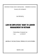 Tóm tắt Luận án Law on employers' right to labour management in vietnam