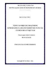 Tóm tắt Luận án Nâng cao hiệu quả hoạt động kinh doanh của doanh nghiệp nhà nước sau cổ phần hóa ở Việt Nam