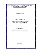 Tóm tắt Luận án Nâng cao năng lực của các trường cao đẳng nghề vùng đồng bằng Sông Hồng