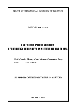 Tóm tắt Luận án Party development activities of the Interzone III Party Committee from 1948 to 1954