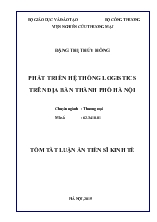 Tóm tắt Luận án Phát triển hệ thống logistics trên địa bàn thành phố Hà Nội
