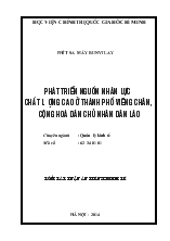 Tóm tắt Luận án Phát triển nguồn nhân lực chất lượng cao ở thành phố Viêng Chăn, Cộng hòa dân chủ nhân dân Lào