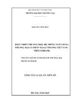 Tóm tắt Luận án Phát triển thương hiệu hệ thống ngân hàng thương mại cổ phần ngoại thương Việt Nam - Vietcombank