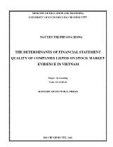 Tóm tắt Luận án The determinants of financial statement quality of companies listed on stock market evidence in Vietnam