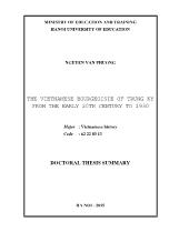 Tóm tắt Luận án The Vietnamese bourgeoisie of Trung Ky from the early 20th century to 1930