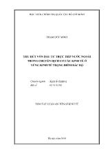Tóm tắt Luận án Thu hút vốn đầu tư trực tiếp nước ngoài trong chuyển dịch cơ cấu kinh tế ở vùng kinh tế trọng điểm Bắc Bộ