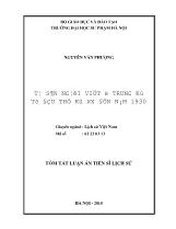 Tóm tắt Luận án Tư sản người Việt ở Trung Kỳ từ đầu thế kỷ XX đến năm 1930