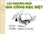 Các phương pháp gia công đặc biệt - Chương 3: Các phương pháp gia công nhiệt