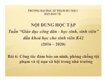 Công tác đảm bảo an ninh, phòng chống tội phạm và tệ nạn xã hội trong nhà trường