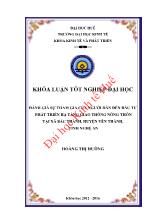 Đánh giá sự tham gia của người dân đến đầu tư phát triển hạ tầng giao thông nông thôn tại xã Bắc thành, huyện Yên Thành, tỉnh Nghệ An