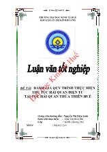 Đề tài Đánh giá quy trình thực hiện thủ tục hải quan điện tử tại cục hải quan thừa thiên Huế