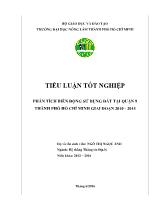 Đề tài Phân tích biến động sử dụng đất tại quận 9 thành phố Hồ Chí Minh giai đoạn 2010 - 2015