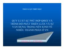 Đề tài Quy luật sự phù hợp qhsx và trình độ phát triển llsx và sự vận dụng trong nền kinh tế nhiều thành phần ở Việt Nam