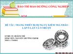 Đề tài Trang thiết bị dụng cụ kiểm tra tháo lắp ổ lăn và ổ trượt