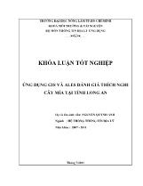 Đề tài Ứng dụng gis và ales đánh giá thích nghi cây mía tại tỉnh Long An