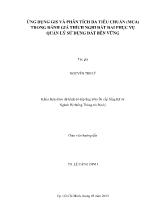 Đề tài Ứng dụng gis và phân tích đa tiêu chuẩn (mca) trong đánh giá thích nghi đất đai phục vụ quản lý sử dụng đất bền vững
