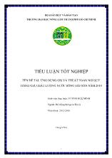 Đề tài Ứng dụng gis và thuật toán nội suy đánh giá chất lượng nước sông Sài Gòn năm 2010