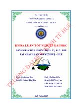 Khóa luận Đánh giá chất lượng dịch vụ lưu tr tại khách sạn Nguyễn Huệ - Huế