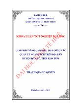 Khóa luận Giải pháp nâng cao hiệu quả công tác quản lý ngân sách trên địa bàn huyện Đăk tô, tỉnh Kon Tum