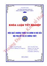 Khóa luận Hiệu quả chương trình tài chính vi mô của hội phụ nữ thị xã hương thủy