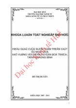 Khóa luận Hiệu quả của nuôi tôm trên cát ở một số xã vùng ven biển huyện Bố Trạch, tỉnh Quảng Bình