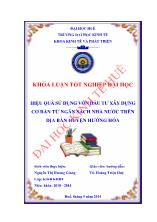 Khóa luận Hiệu quả sử dụng vốn đầu tư xây dựng cơ bản từ ngân sách nhà nước trên địa bàn huyện hướng hóa