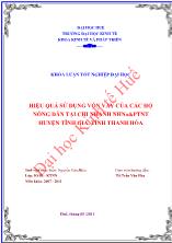 Khóa luận Hiệu quả sử dụng vốn vay của các hộ nông dân tại chi nhánh ngân hàng nông nghiệp và phát triển nông thôn huyện Tĩnh gia, tỉnh Thanh hóa